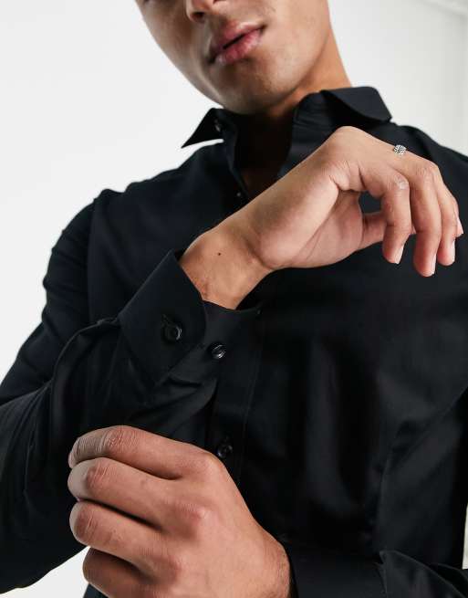 Jack & Jones Premium – Svart, stretchig finskjorta med vår smalaste passform, 3 av 4
