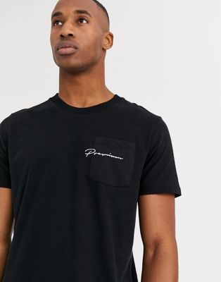 Jack & Jones – Premium – Svart t-shirt i oversize med script-logga