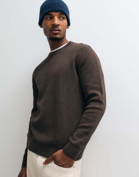 Jack & Jones premium sweter z przeszyciem milano w kolorze czekoladowobrązowym - view 1