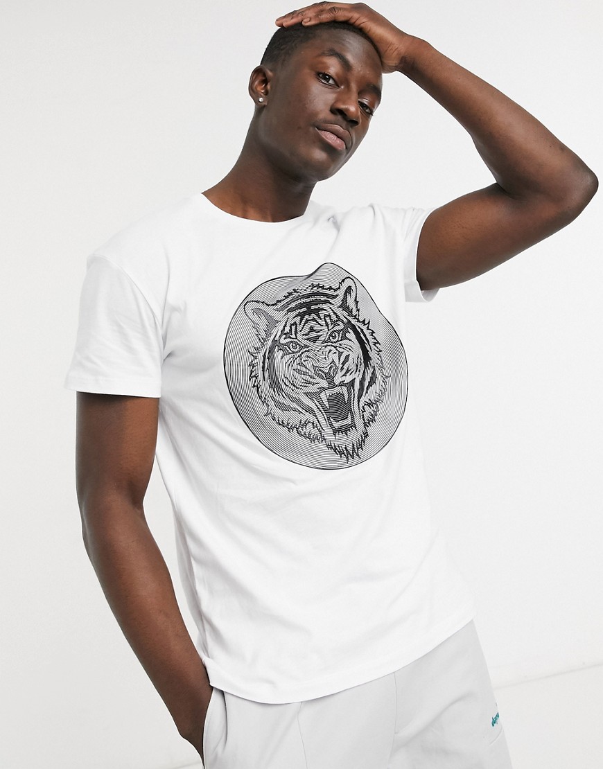 Jack & Jones Premium - T-shirt met leeuw in wit