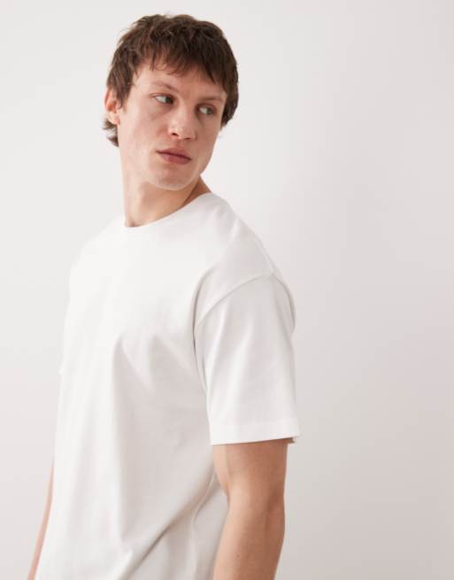 Jack & Jones Premium - T-shirt pesante bianca con stampa sul retro, 4 di 5