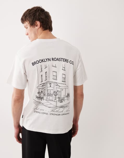 Jack & Jones - Premium - T-shirt van zware stof met print op de achterkant in wit - view 1