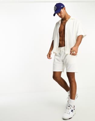 Jack & Jones Premium towelling short in white - part of a set 
