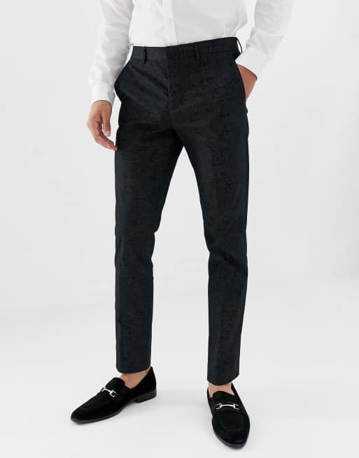 Jack & Jones premium tuxedo suit with printed paisley jacquard in skinny , 2 of 2