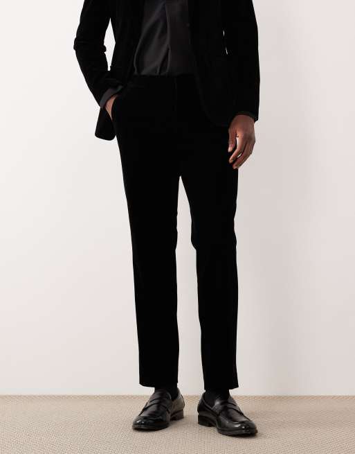 Jack & Jones Premium velvet tuxedo suit bottoms in black, 2 of 5