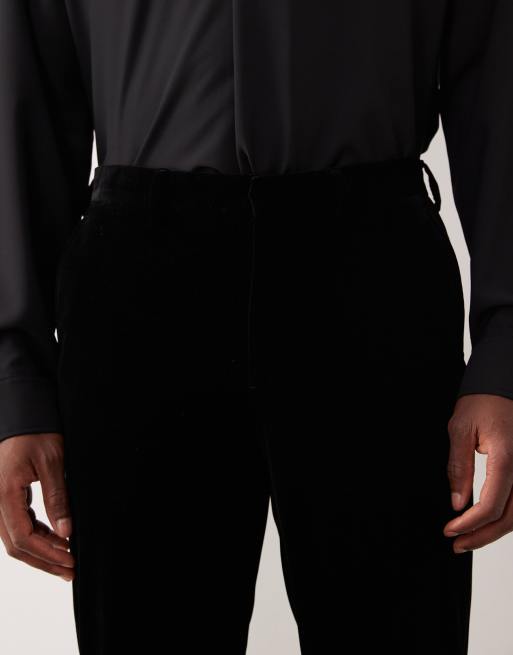 Jack & Jones Premium velvet tuxedo suit bottoms in black, 4 of 5