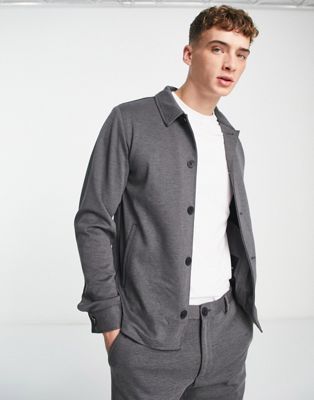 Jack & Jones Premium slim jersey suit jacket in grey - ASOS Price Checker