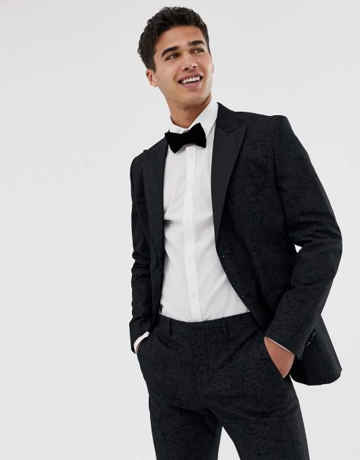 Jack & Jones - Smoking slim de qualité supérieure avec imprimé jacquard et cachemire , 2 de 3