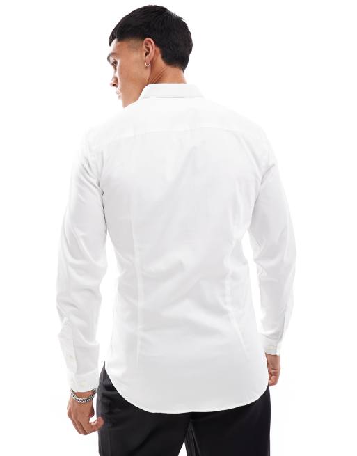 Jack & Jones – Premium – Vit stretchig finskjorta med supersmal passform, 2 av 4