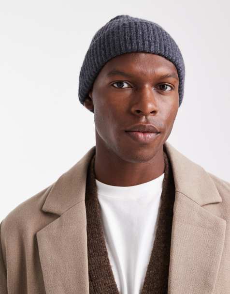 Jack & Jones premium wool blend beanie in dark grey - view 1