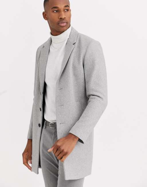 Light grey shop wool coat mens