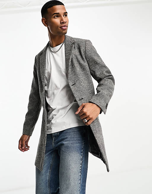 fornærme forsinke billede Jack & Jones Premium wool overcoat in light grey | ASOS