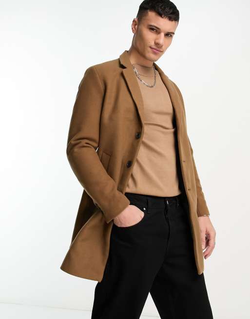 Tan cheap wool overcoat