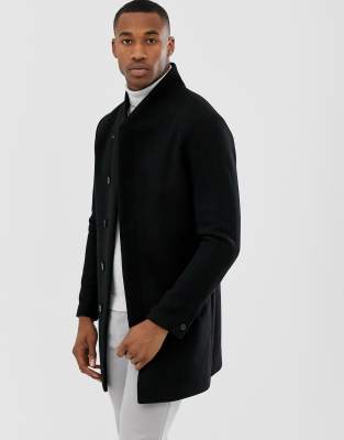 Erobrer Konsultere Sada Jack & Jones Premium wool stand up collar coat in black | ASOS