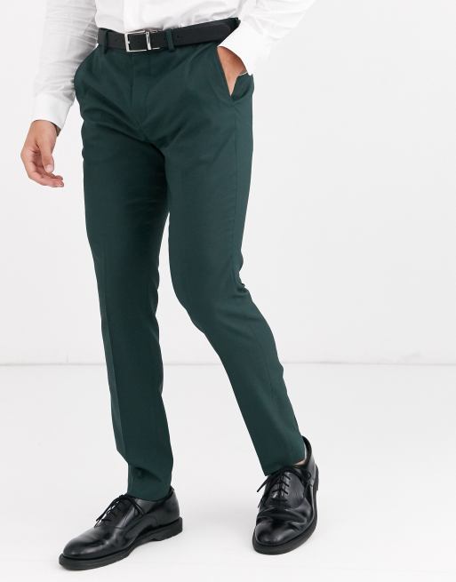 Jack & Jones Premium – Zielone spodnie garniturowe o dopasowanym kroju
