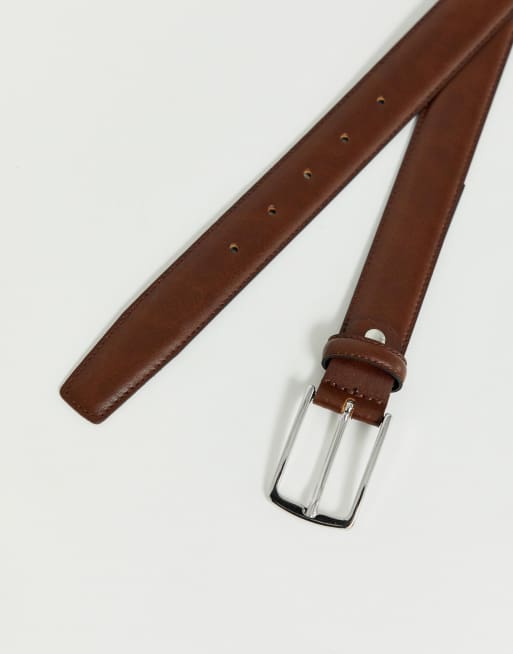 Jack & Jones premium læderbælte i brun, 4 af 4