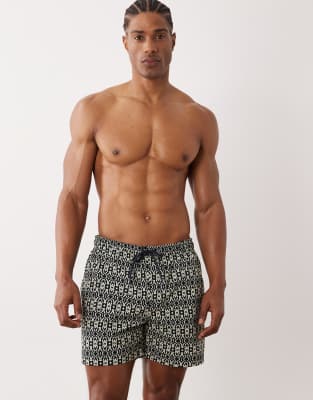 Jack & Jones Printed Swim Shorts In Blue