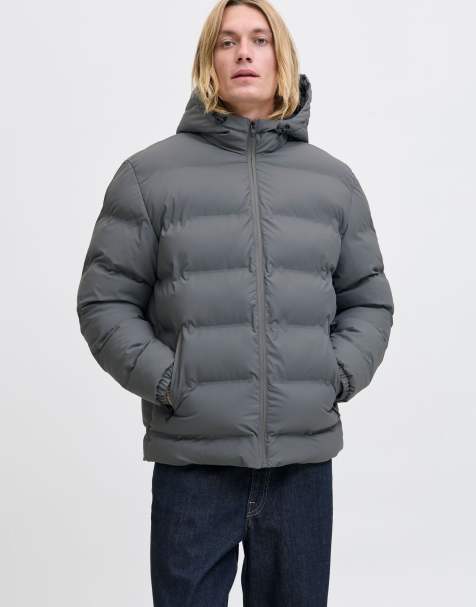 Jack & Jones Puffer coat in castlerock - view 1