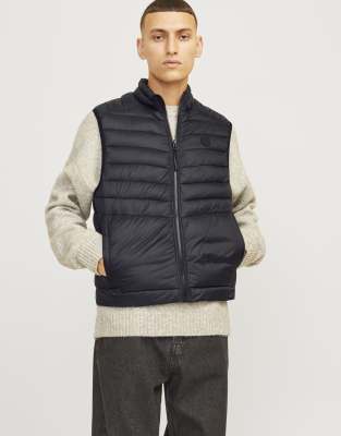 Jack & Jones Puffer gilet in black