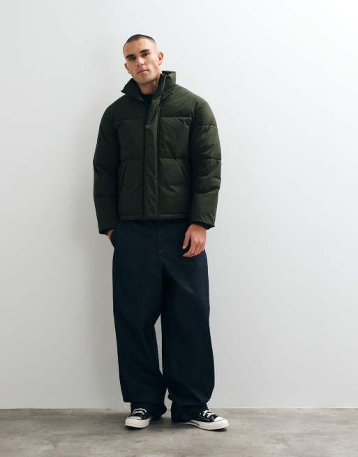 Jack & Jones puffer jacket in army green, 3 of 5