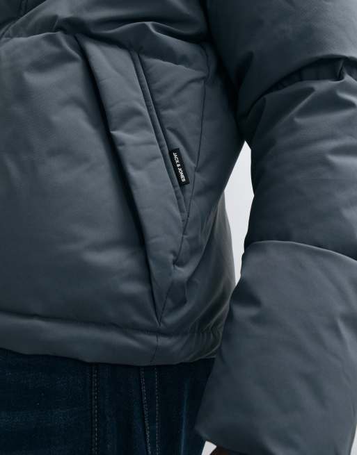 Jack & Jones puffer jacket in slate grey, 4 of 5