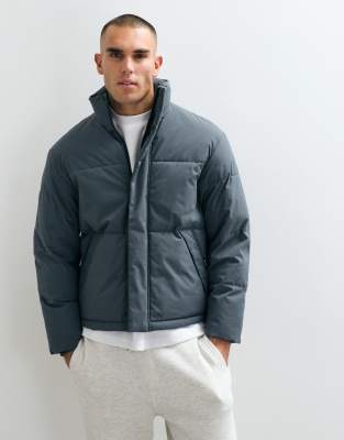 Jack & Jones Puffer Jacket In Grey