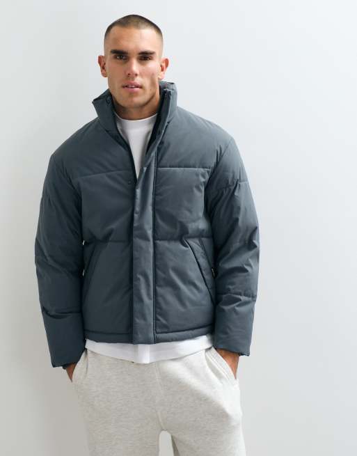 Jack & Jones puffer jacket in slate grey, 2 of 5