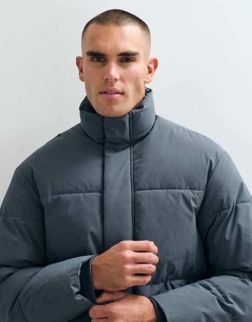 Jack & Jones puffer jacket in slate grey, 4 of 5