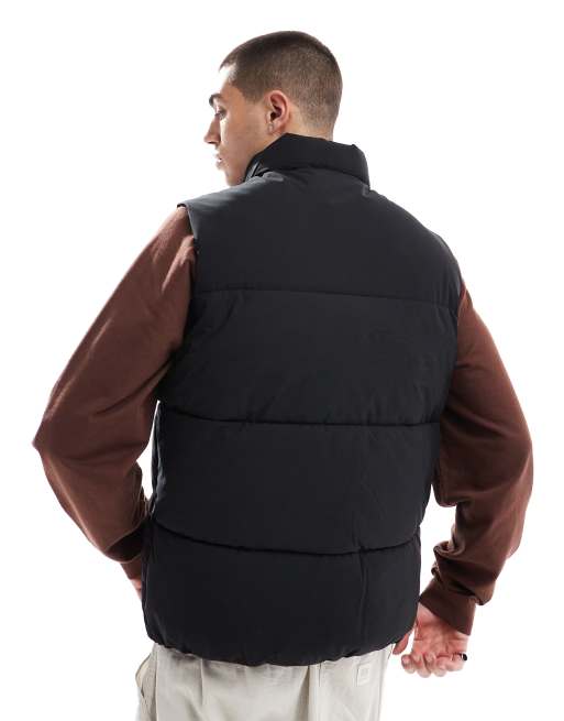 Jack & Jones puffer vest in black 