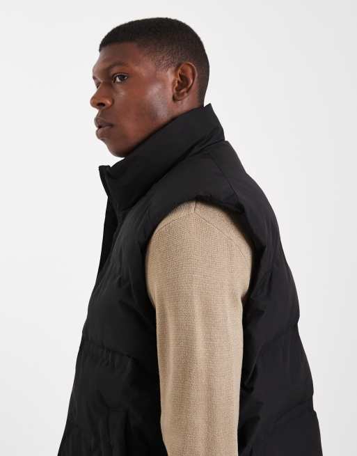 Jack & Jones puffer vest in black, 4 of 5
