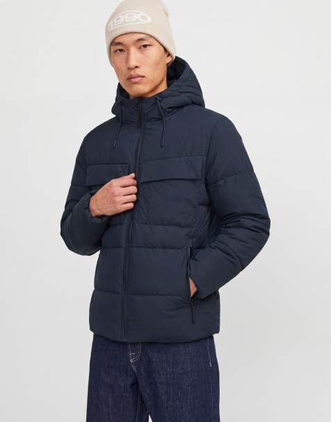 Jack & Jones pufferjack in donkerblauw - view 1