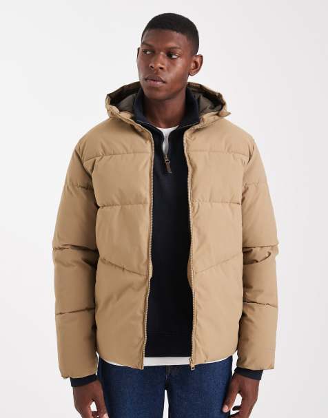 Jack & Jones – Pufferjacke in Sand mit Kapuze - view 1