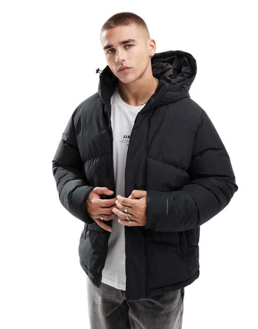 Jack & Jones – Pufferjacke in Schwarz mit Kapuze, 2 von 4