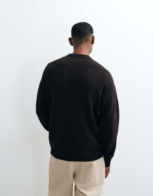 Jack & Jones pull ample duveteux marron, 3 de 5