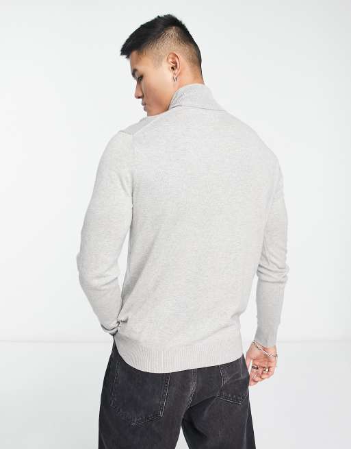 Pull col roulé gris homme Jack & Jones