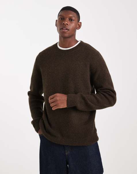 Jack & Jones - Pull de qualité supérieure en maille côtelée duveteuse - Marron - view 1