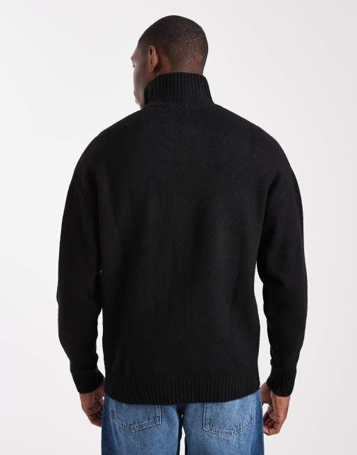 Jack & Jones - Pull duveteux à col zippé - Noir, 3 de 5