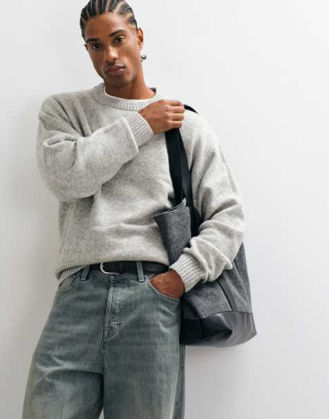 Jack & Jones pull duveteux coupe relaxed gris clair - view 1