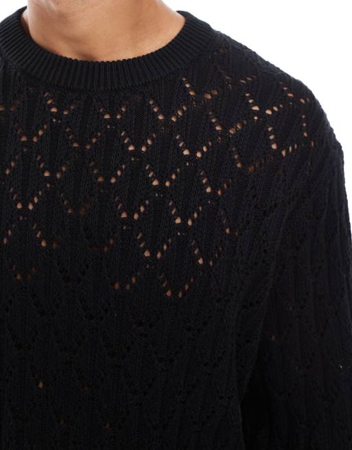 Jack & Jones - Pull en maille ajourée - Noir, 2 de 5