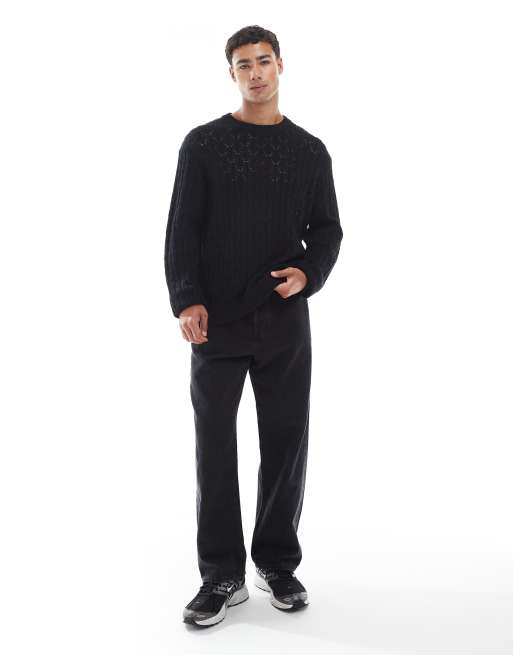 Jack & Jones - Pull en maille ajourée - Noir, 3 de 5