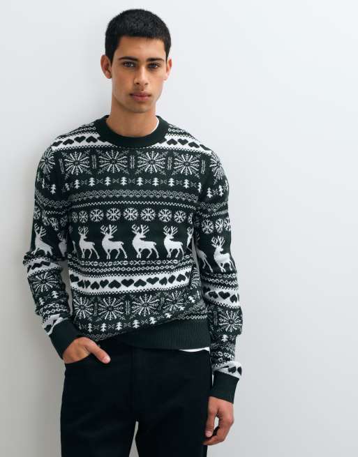 Jack & Jones pull en maille Christmas vert et blanc, 5 de 5