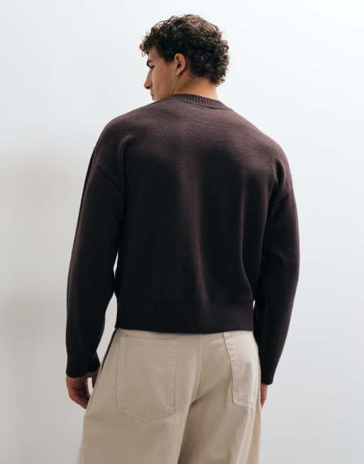 Jack & Jones pull en maille coupe carrée marron, 2 de 5