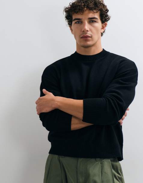 Jack & Jones pull en maille coupe carrée noir - view 1