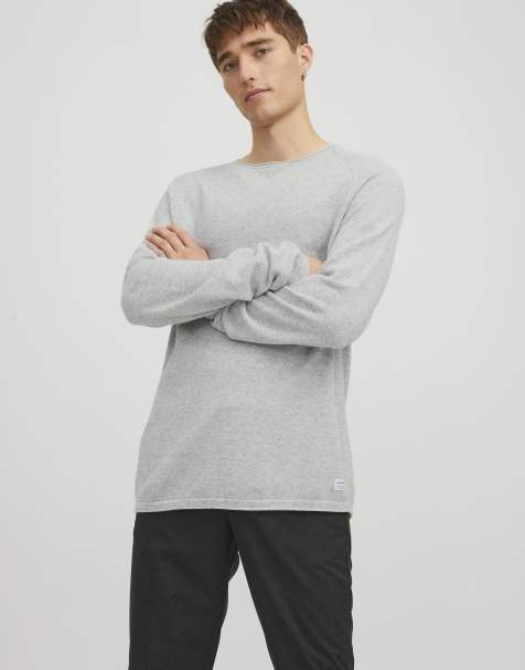 Jack & Jones pull en maille gris chiné clair - view 1