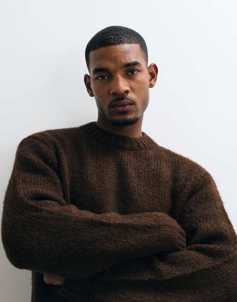 Jack & Jones pull en maille oversize marron - view 1
