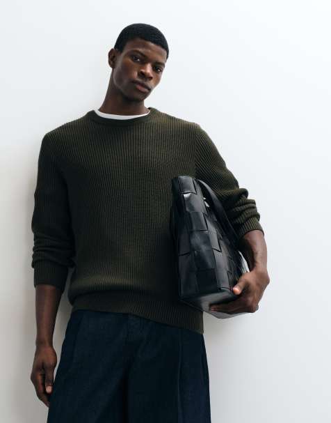 Jack & Jones pull fin côtelé vert olive - view 1