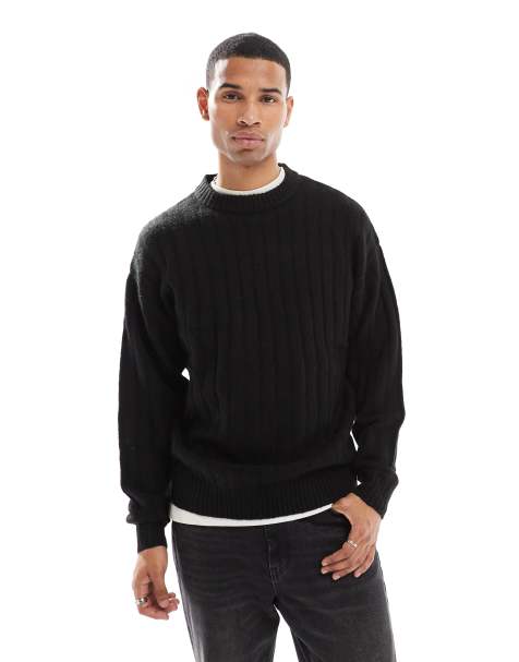 Jack & Jones - Pull oversize à larges côtes - Noir - view 1