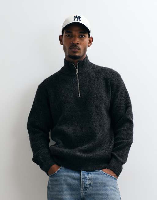 Jack & Jones pull oversize duveteux à demi-zip noir, 4 de 10