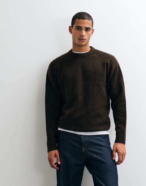 Jack & Jones pull oversize duveteux marron, 2 de 5