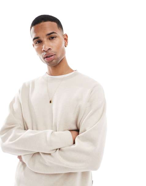 Jack & Jones - Pull oversize en maille compacte - Beige - view 1